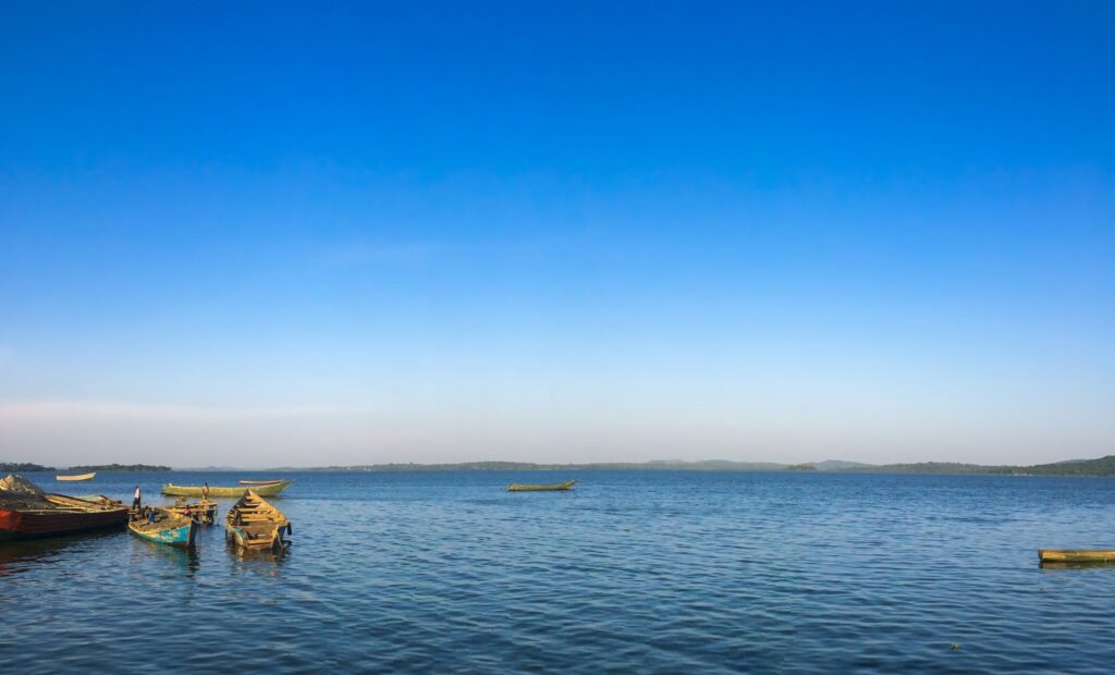 Lake victoria uganda blue sky