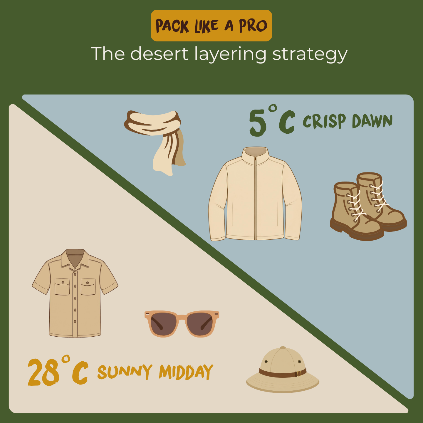 Pack like a pro with layering clothes on safari