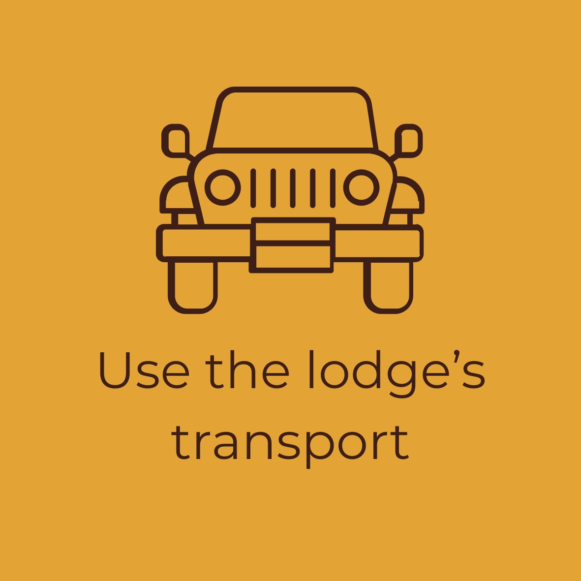 Use the lodge's transport